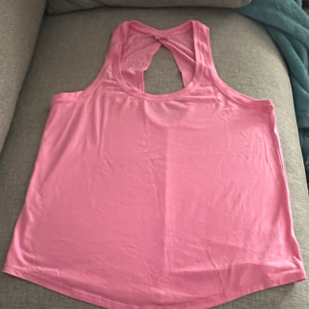 Athleta light pink open back with ease tank